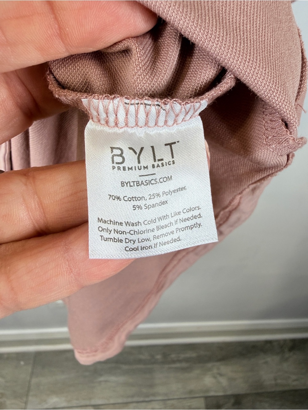 BYLT Premium Basics LUX Men’s Short-Sleeve Zip Front Polo Dusty Rose Sz L - Picture 4 of 12